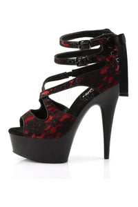 Pleaser DELIGHT-678LC Platform Sandal in Black Fabric