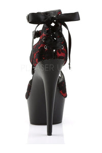 Pleaser DELIGHT-678LC Platform Sandal in Black Fabric
