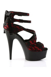Pleaser DELIGHT-678LC Platform Sandal in Black Fabric