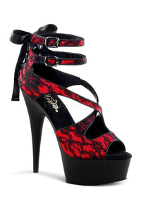 Pleaser DELIGHT-678LC Platform Sandal in Black Fabric from SexyShoes.com
