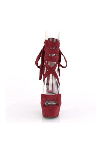 Pleaser DELIGHT-679 Exotic Sandal in Burgundy Faux Leather
