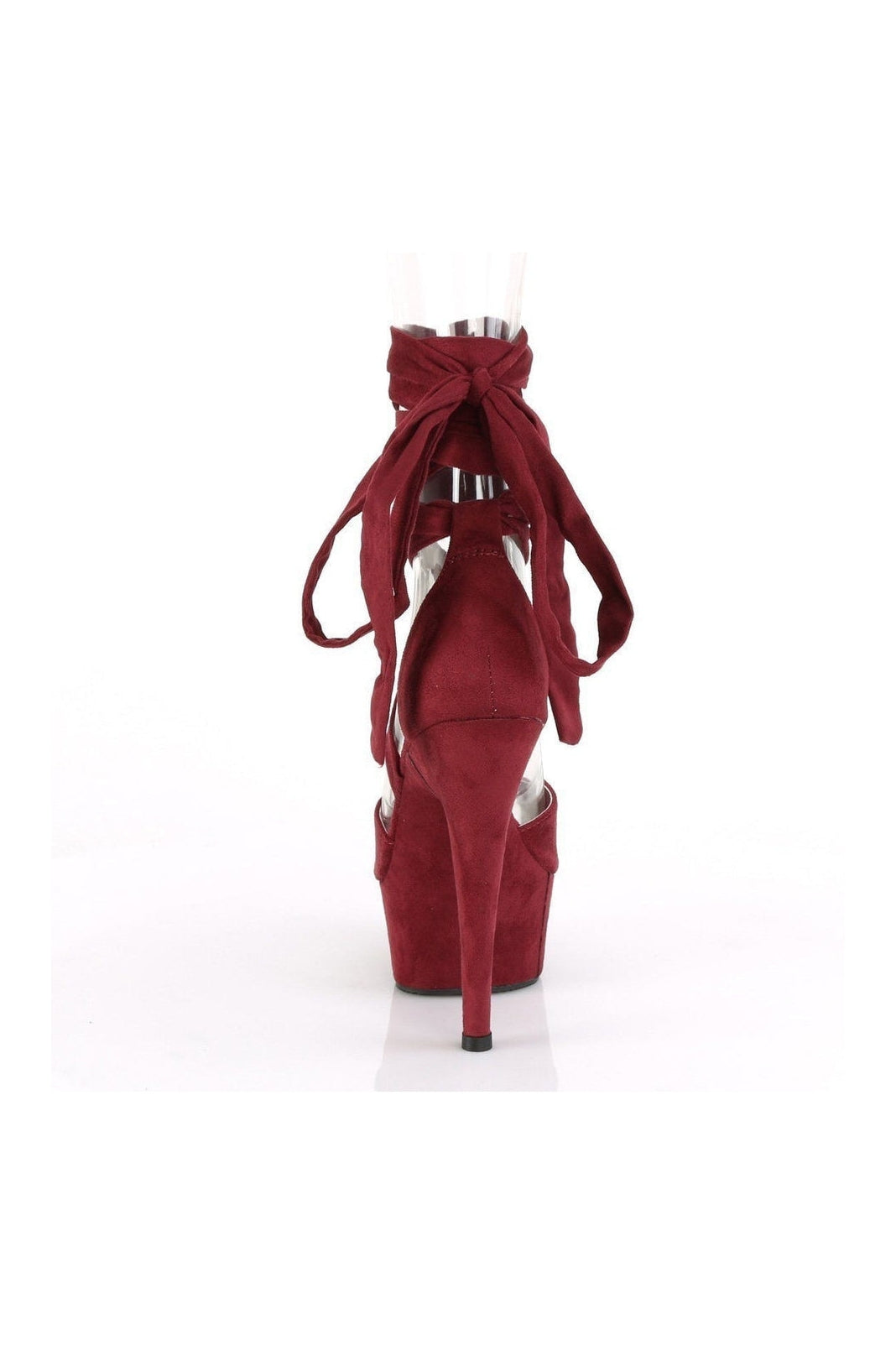 Pleaser DELIGHT-679 Exotic Sandal in Burgundy Faux Leather