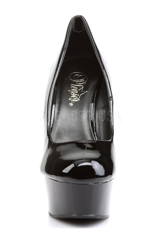 Pleaser DELIGHT-685 Platform Pump in Black Patent