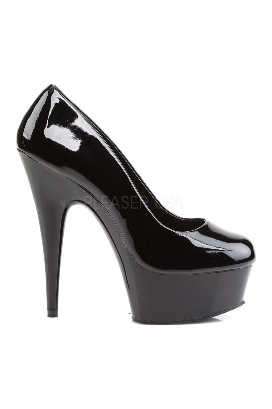 Pleaser DELIGHT-685 Platform Pump in Black Patent