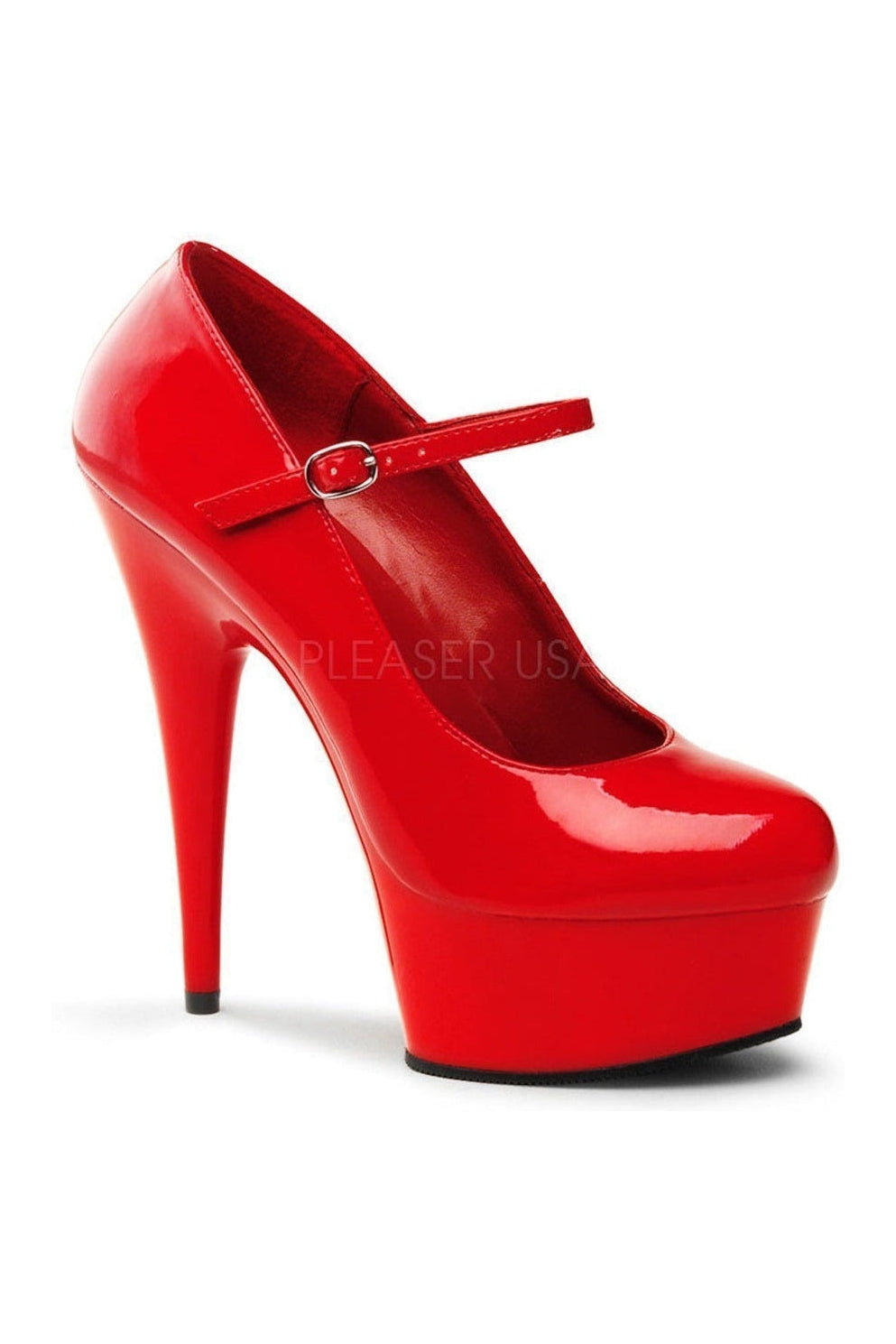 Pleaser Red Mary Janes Platform Stripper Shoes | Buy at Sexyshoes.com