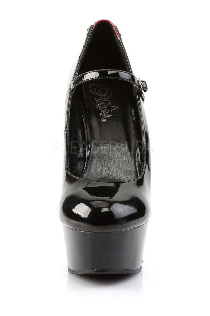 Pleaser DELIGHT-687FH Platform Pump in Black Patent