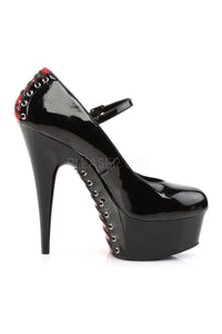 Pleaser DELIGHT-687FH Platform Pump in Black Patent