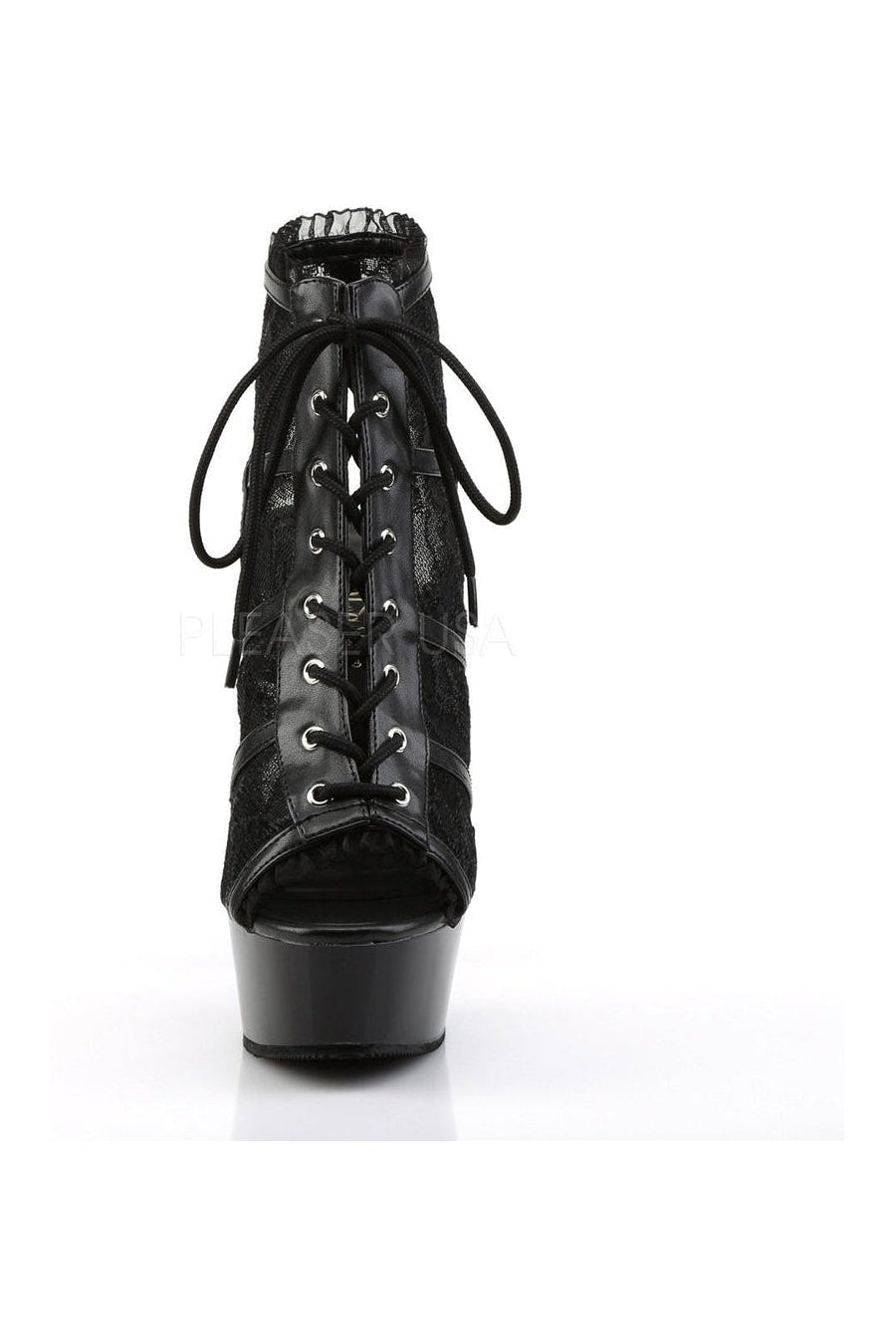 Pleaser DELIGHT-696LC Platform Boot in Black Fabric