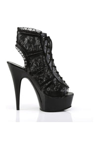 Pleaser DELIGHT-696LC Platform Boot in Black Fabric