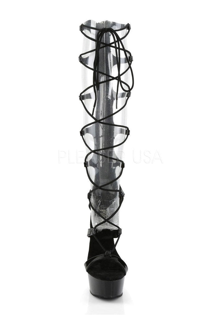 DELIGHT-698 Platform Sandal  | Black Patent