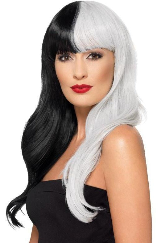 Deluxe Wig, Half & Half With Fringe | Black-Fever-SEXYSHOES.COM