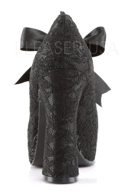 Demonia DEMON-11  Platform Pump in Black Satin