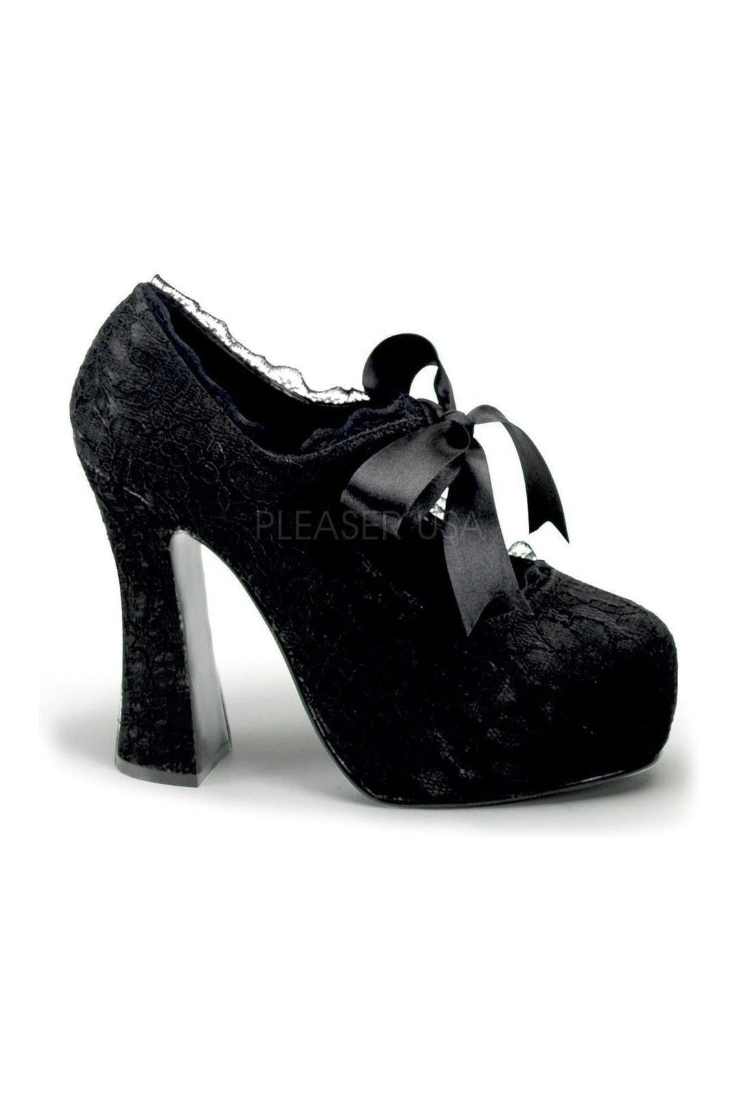 Demonia DEMON-11  Platform Pump in Black Satin from SexyShoes.com