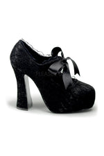 DEMON-11 Demonia Platform Pump | Black Genuine Satin