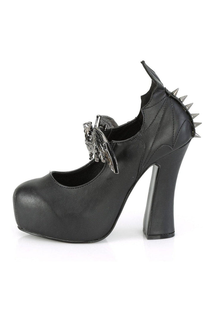 DEMON-18 Mary Jane | Black Faux Leather-Mary Janes-Demonia-SEXYSHOES.COM