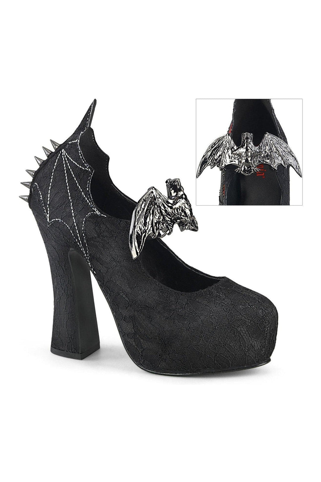 DEMON-18 Mary Jane | Black Genuine Satin-Mary Janes-Demonia-SEXYSHOES.COM