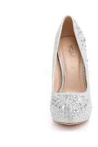Fabulicious DESTINY-06R Pump in Silver Fabric
