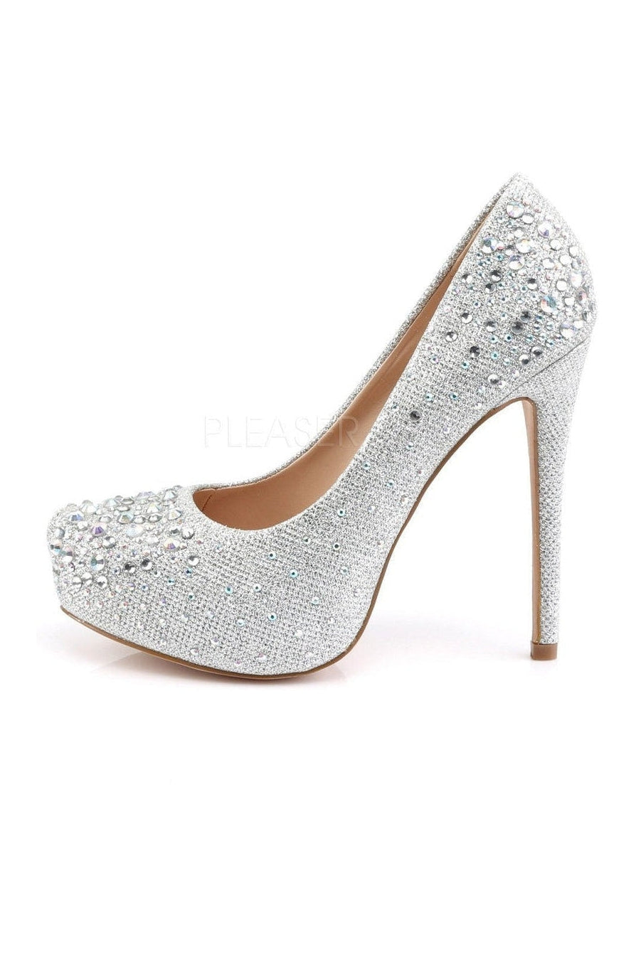 Fabulicious DESTINY-06R Pump in Silver Fabric