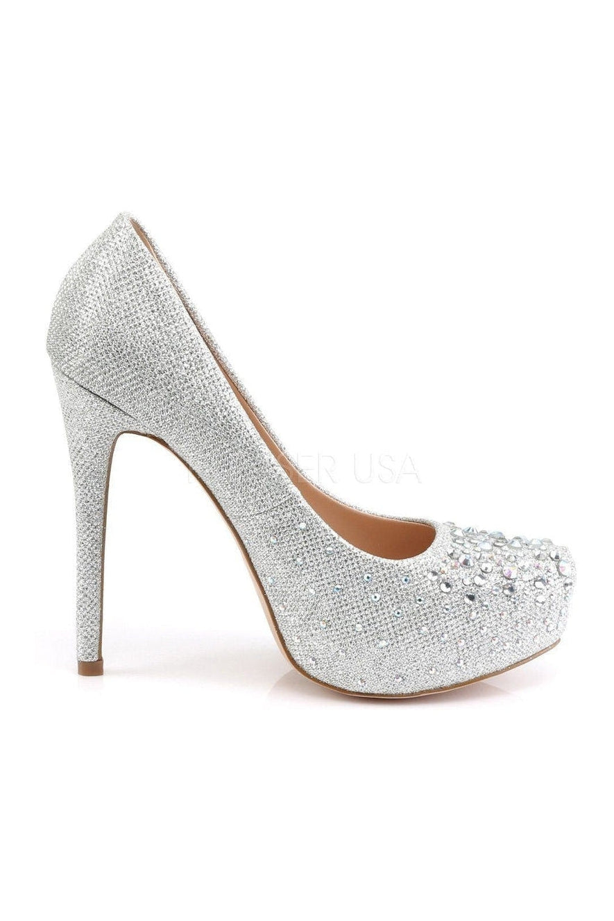 Fabulicious DESTINY-06R Pump in Silver Fabric