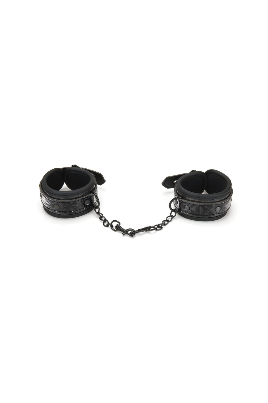 Diamond Textured Buckle Cuffs-Cuffs + Chokers-Whipsmart-Black-O/S-SEXYSHOES.COM