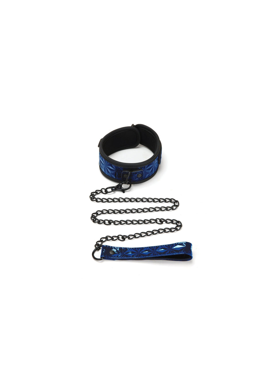 Diamond Textured Collar and Leash Set-Leashes + Crops-Whipsmart-Blue-O/S-SEXYSHOES.COM
