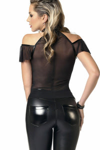 Patrice Catanzaro Dina Fetish Top in Black Mesh