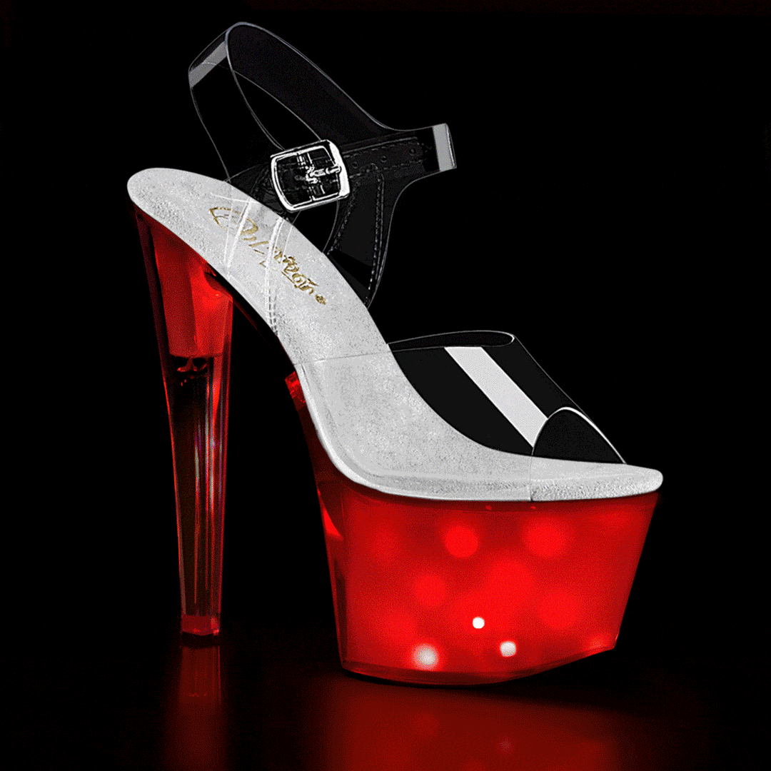 Pleaser DISCOLITE-708 Exotic Sandal in Clear Vinyl from SexyShoes.com