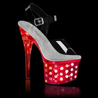 Pleaser DISCOLITE-708DOTS Exotic Sandal in Clear Vinyl from SexyShoes.com