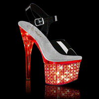 Pleaser DISCOLITE-708FLP Exotic Sandal in Clear Vinyl from SexyShoes.com