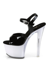 Pleaser DISCOLITE-709 Exotic Sandal in Black Patent