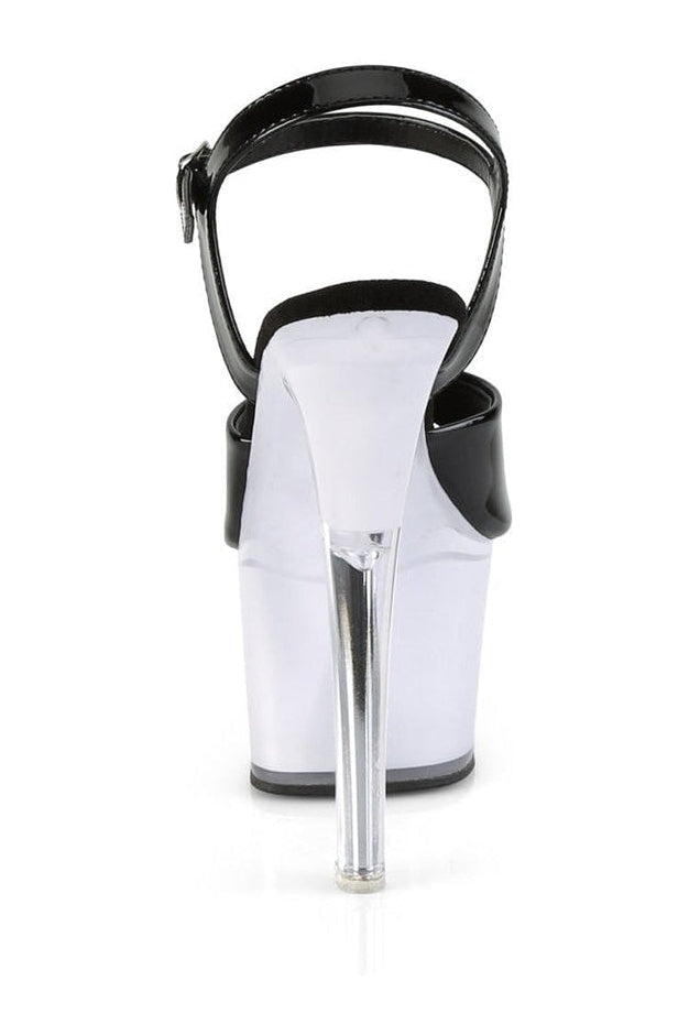 Pleaser DISCOLITE-709 Exotic Sandal in Black Patent