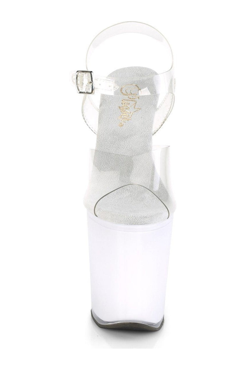 Pleaser DISCOLITE-808 Exotic Sandal in Clear Vinyl