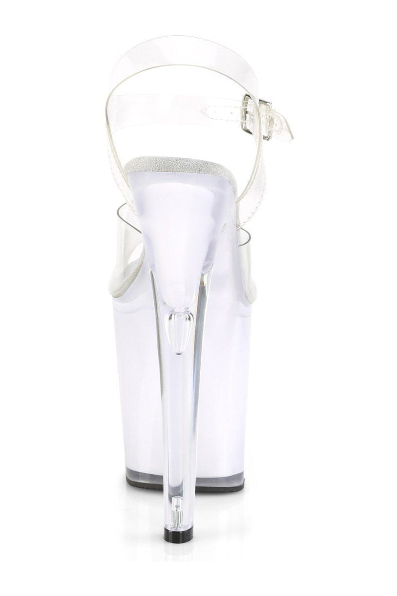 Pleaser DISCOLITE-808 Exotic Sandal in Clear Vinyl