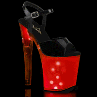 Pleaser DISCOLITE-809 Exotic Sandal in Black Patent from SexyShoes.com