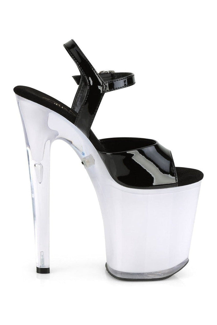 Pleaser DISCOLITE-809 Exotic Sandal in Black Patent