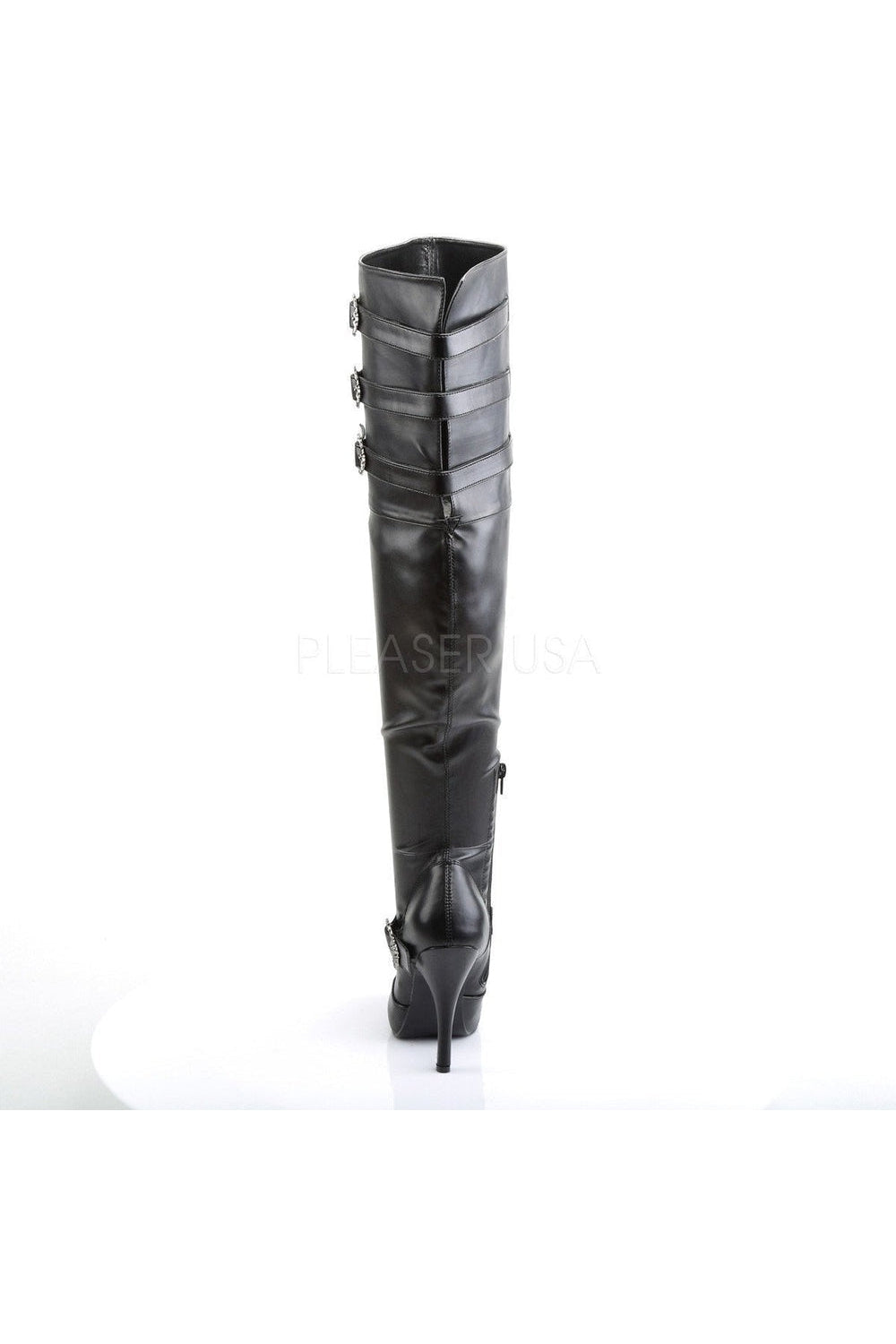 DIVA-3006X Thigh High | Black Faux Leather-Funtasma-Thigh Boots-SEXYSHOES.COM