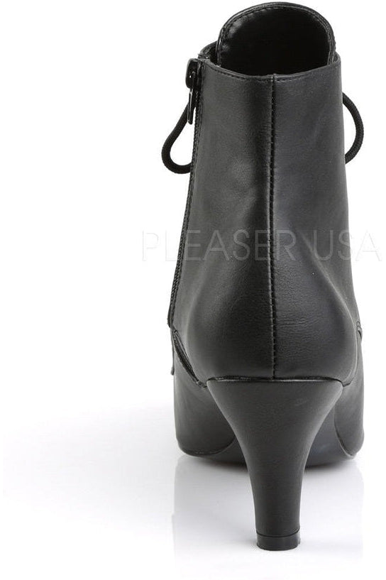 Pleaser Pink Label DIVINE-1020 Ankle Boot in Black Faux Leather