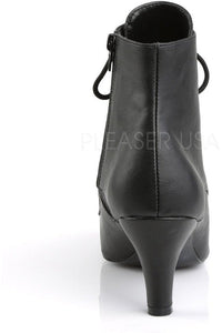 Pleaser Pink Label DIVINE-1020 Ankle Boot in Black Faux Leather