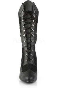 Pleaser Pink Label DIVINE-1050 Knee Boot in Black Faux Leather