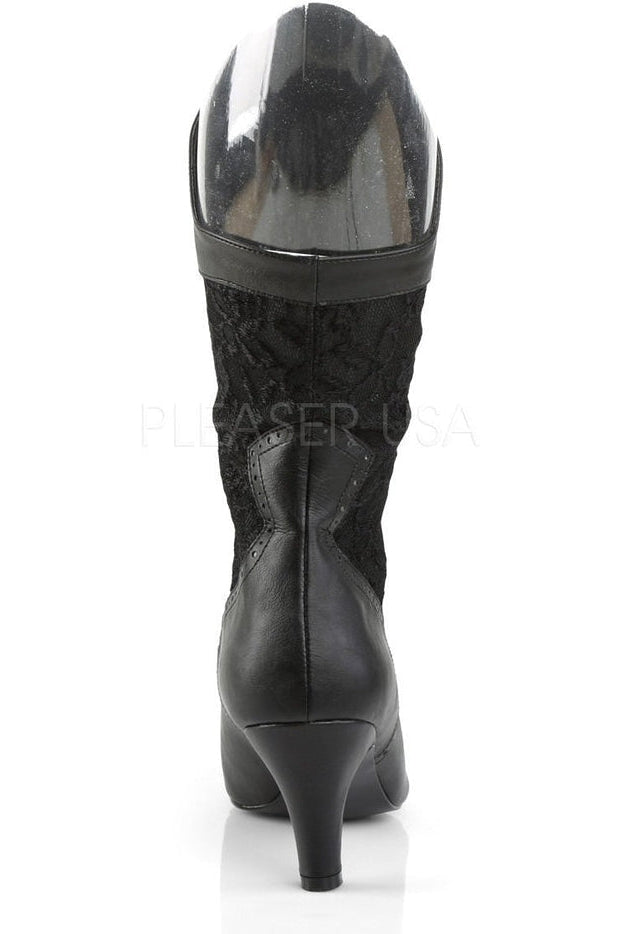 Pleaser Pink Label DIVINE-1050 Knee Boot in Black Faux Leather