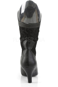 Pleaser Pink Label DIVINE-1050 Knee Boot in Black Faux Leather