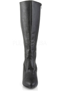 Pleaser Pink Label DIVINE-2018 Knee Boot in Black Faux Leather