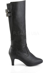Pleaser Pink Label DIVINE-2018 Knee Boot in Black Faux Leather