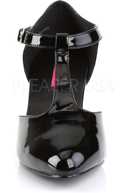 DIVINE-415 Pump | Black Patent-Pleaser Pink Label-D'Orsays-SEXYSHOES.COM