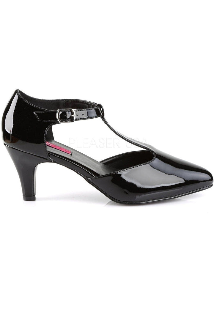 DIVINE-415 Pump | Black Patent-Pleaser Pink Label-D'Orsays-SEXYSHOES.COM