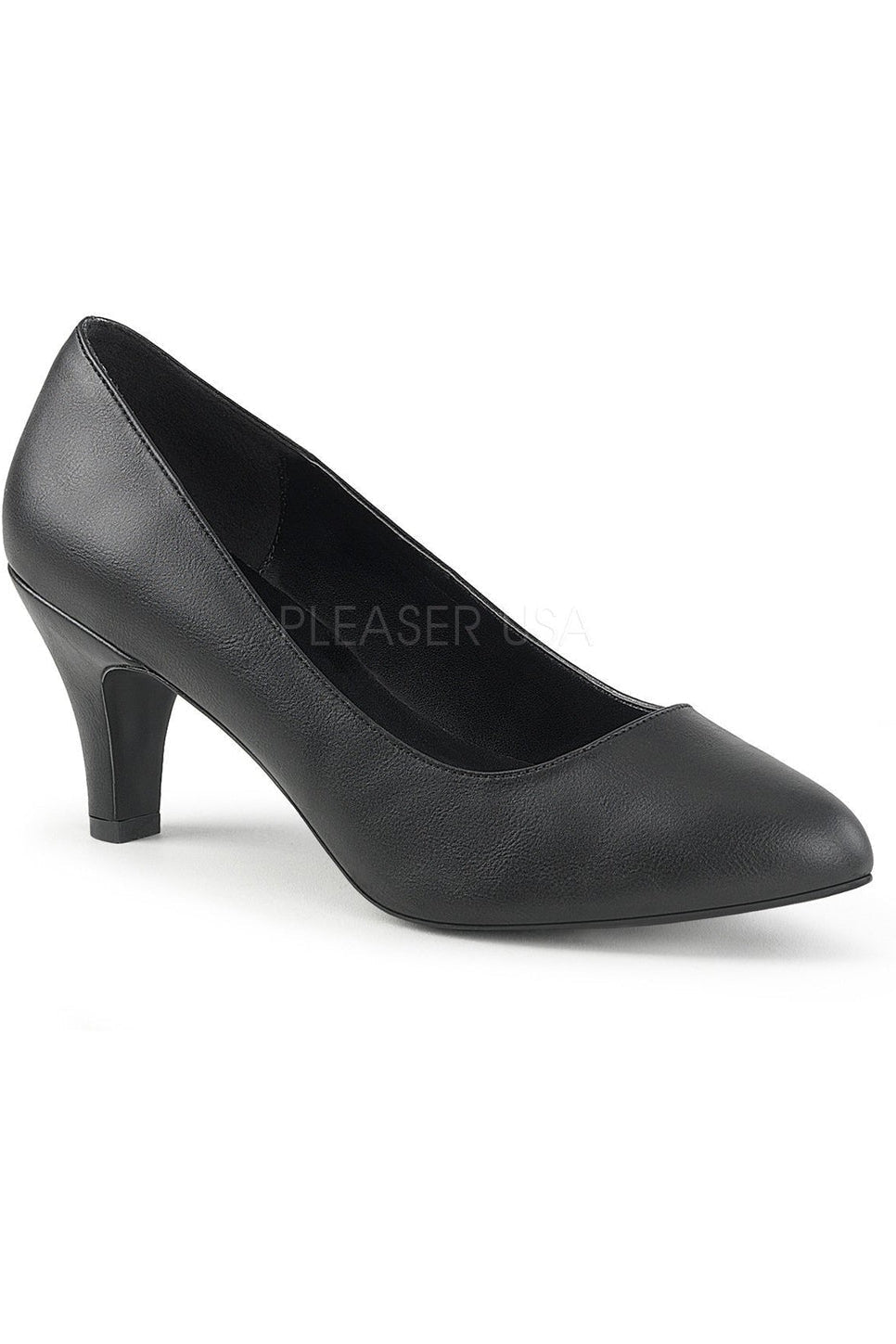 DIVINE-420 Pump | Black Faux Leather-Pleaser Pink Label-Black-Pumps-SEXYSHOES.COM