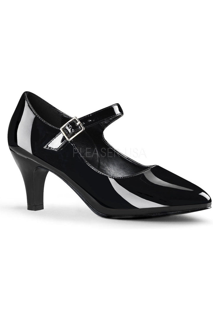 DIVINE-440 Pump | Black Patent-Pleaser Pink Label-Black-Mary Janes-SEXYSHOES.COM