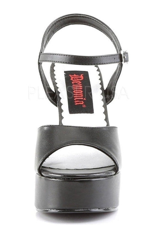 DOLLY-09 Sandal | Black Faux Leather