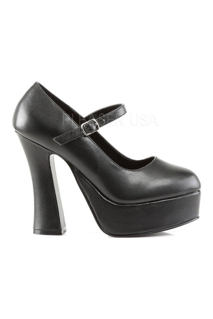 DOLLY-50 Pump | Black Faux Leather-Demonia-Mary Janes-SEXYSHOES.COM