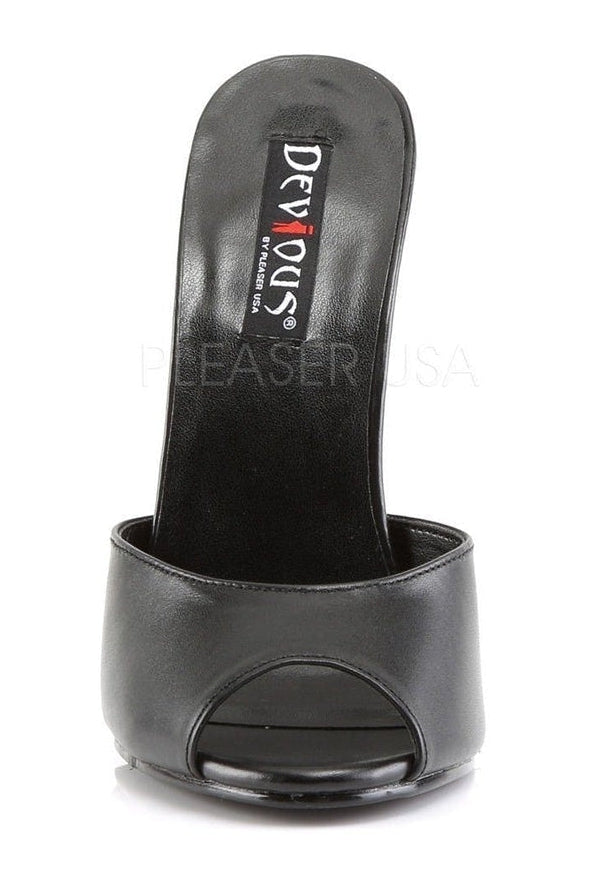 DOMINA-101 Mule | Black Genuine Leather-Slides- Stripper Shoes at SEXYSHOES.COM